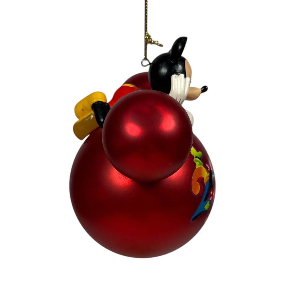 2008 Walt Disney World Red Mickey Mouse Icon Mercury Glass Christmas Ornament - Picture 4 of 7
